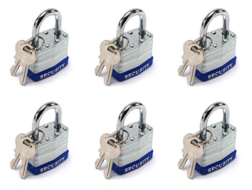 Product Cover Elitexion Heavy Duty Laminated Steel Padlock, Commercial Grade Keyed Alike 1-1/2 inch (Pack of 6)