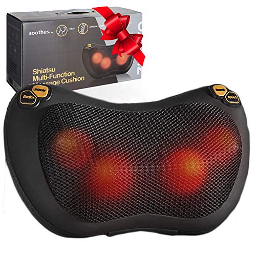 Product Cover Zuzuro Shiatsu Pillow Massager with Heat - Electric Pillow Back & Neck Massager for Stress Relief & Ultimate Relaxation; Lower Back & Shoulder Massage Great gifts for men and women
