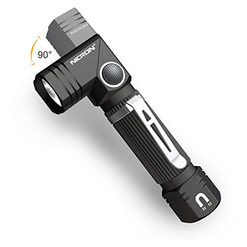 Product Cover Flashlight, NICRON N7 600 Lumens Tactical Flashlight, 90 Degree Mini Flashlight Ip65 Waterproof Led Flashlight 4 Modes- Best High Lumens are for Camping, Outdoor, Hiking （Not Including Batteries）Gift