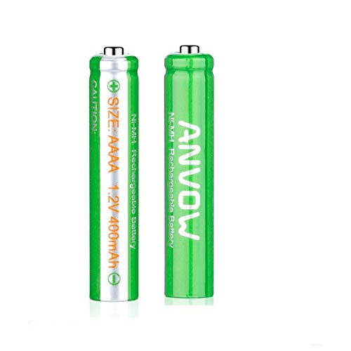 Product Cover AAAA Batteries, ANVOW Rechargeable AAAA Batteries for Surface Pen, Rechargeable AAAA Battery for Active Stylus, Ni-MH 1.2V 400mAh with Storage Box (2-Pack)