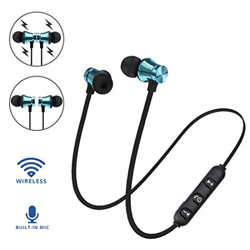 Product Cover Dirance BT 4.2 Wireless Magnetic in-Ear Sports Stereo Bass Earbuds Earphone Headphone with Mic for Cellphone Tablet Laptop (Blue)