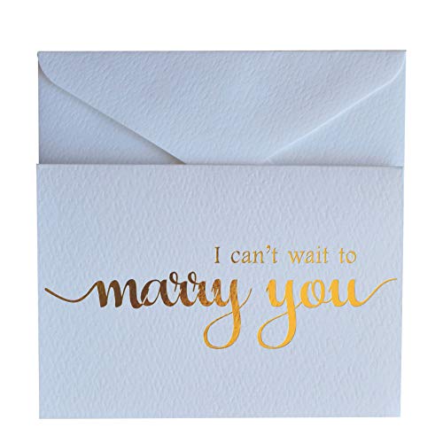 Product Cover MAGJUCHE I Can't Wait to Marry You Wedding Day Card, to Your Bride or Groom, Gold Foil Notecard Love Note Before I Do