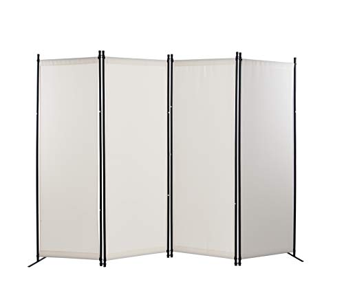 Product Cover GOJOOASIS 4 Panel Room Divider Folding Privacy Screen Home Office Dorm Decor (White)