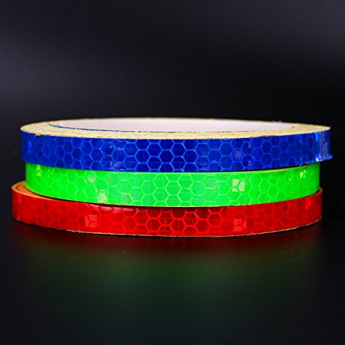 Product Cover HUELE 3 Rolls Safety Warning Lighting Sticker Bike Reflective Adhesive Tape Stripe 3 Colors