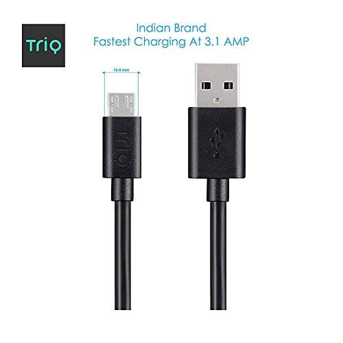 Product Cover TRIQ Micro USB Data Cable Qualcomm 2.0 3.0 Quick/Fast Charge Supported 3.1 Amp (1.8 Meter, Black)