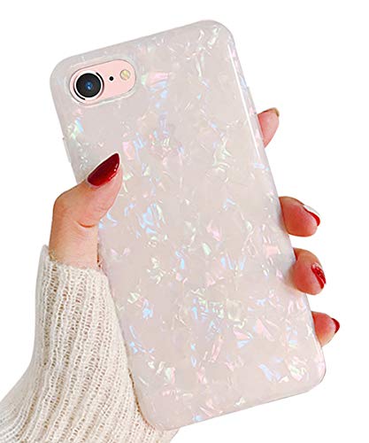 Product Cover J.west iPhone 8 Case, iPhone 7 Case, Cute Phone Case Girls Women Glitter Pretty Design Sparkle Translucent Clear Bumper Shockproof TPU Shell Soft Silicone Back Cover Case for iPhone 7/8 4.7 Colorful