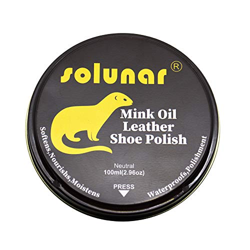 Product Cover Solunar Mink oil leather conditioner,restorer,Softener,All natural|Unisex|Non toxic|Waterproof|Mildew-proof|Conditioning,100ml for leather Shoes,Boots,Couch,Jacket,Baseball Glove