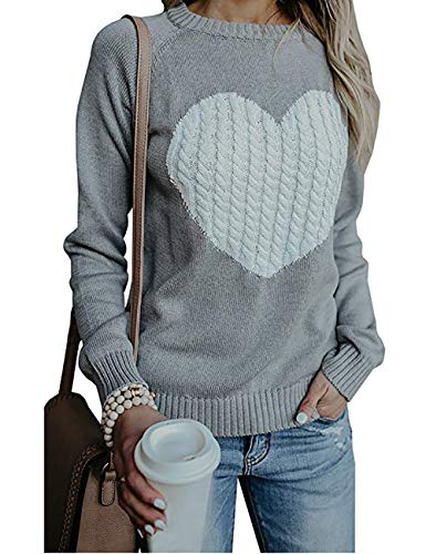 Product Cover shermie Women's Pullover Sweaters Long Sleeve Crewneck Cute Heart Knitted Sweaters