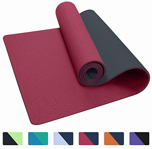 Product Cover IUGA Yoga Mat Non Slip Textured Surface, Reversible Dual Color, Eco Friendly Yoga Mat with Carrying Strap, Thick Exercise & Workout Mat for Yoga, Pilates and Fitness (72