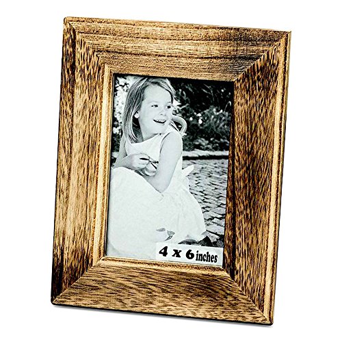 Product Cover Whole House Worlds Stockbridge Picture Frame, Solid Wood, Holds 3 x 5 Inch Photo, Table Top or Wall, Built in Flip Out Stand, Honey Stained, Solid Wood, Glass Panel