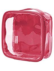 Product Cover Clear TSA Approved 3-1-1 Travel Toiletry Bag/Transparent See Through Organizer (Burgundy)