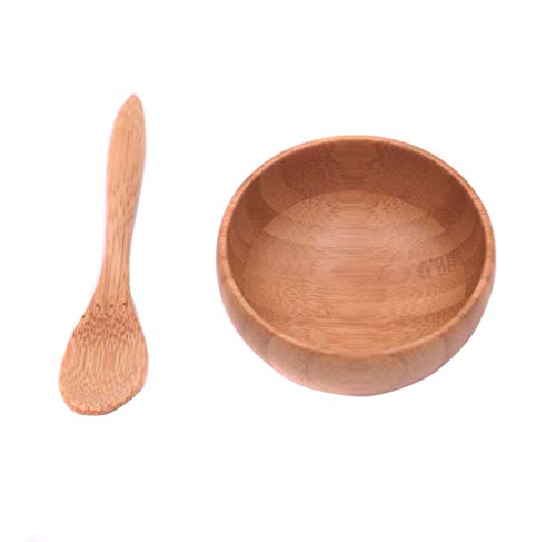 Product Cover ericotry Eco Bamboo Mask Bowl - Cute Small Facial Skin Care Mask Bowl DIY Homemade Facemask Mixing Mask Mini Cosmetic Tool Sets