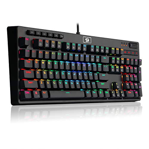 Product Cover Redragon K579 Mechanical Gaming Keyboard Wired RGB LED Backlit 104 Keys Mechanical Gamers Keyboard with Macro Keys for Computer PC Laptop Fast Clicky Cherry Blue Switches Equivalent
