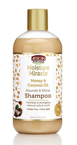 Product Cover African Pride Moisture Miracle Honey & Coconut Oil Shampoo - For Natural Coils & Curls, Nourishes & Shines, Sulfate Free, Color Safe, 12 oz