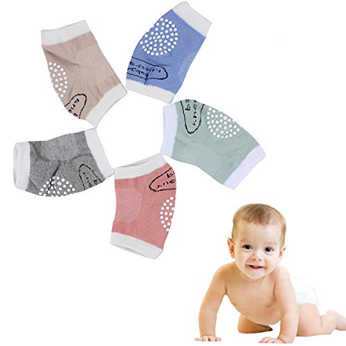 Product Cover Baby Crawling Anti-Slip Knee, New Unisex Baby Toddlers Kneepads,Breathable Adjustable Elastic Unisex Infant Toddler Baby Kneepads Knee Elbow Pads Crawling Safety Protector, Leg Warmers 5 Pairs