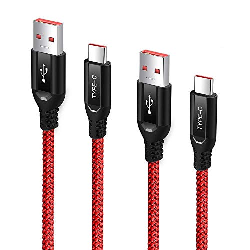 Product Cover Dash Charger Cable, TITACUTE for OnePlus 6 Charging Cable 2 Pack Durable Nylon Braided Fast Charge Type-C Cable 6.6FT Data Sync Charging Rapidly for OnePlus 6T 5 3T Warp Charge for OnePlus 7 Pro Red
