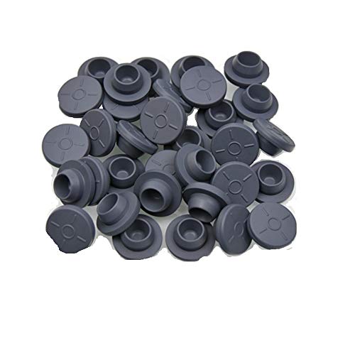 Product Cover Self Healing Rubber Injection Ports (100 peices) 13mm Rubber Bottle Stoppers (Steam Sterilization safe) for Sealing 1/4 inch or 7mm opening