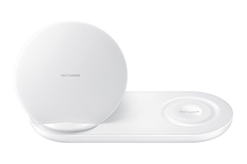 Product Cover Samsung Wireless Charger DUO, Fast Charge Stand & Pad, Universally Compatible with Qi Enabled Phones and Select Samsung Watches (US Version), White - EP-N6100TWEGUS