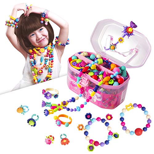 Product Cover Pop Beads, Jewelry Making Kit - Arts and Crafts for Girls Age 3, 4, 5, 6, 7 Year Old Kids Toys - Hairband Necklace Bracelet and Ring Creativity DIY Set | Ideal Christmas Birthday Gifts (520 PCS)
