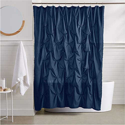 Product Cover AmazonBasics Pinch Pleat Shower Curtain - 72 Inch, Navy Blue