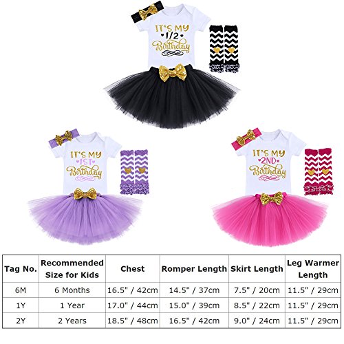 Product Cover Birthday Outfit Baby Girls Romper+Ruffle Tulle Skirt+Sequins Bow Headband+Leg Warmers Cake Smash Dress Clothes 4Pcs Set