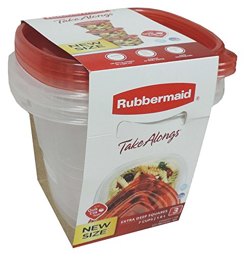 Product Cover Rubbermaid Take Alongs Square 7-Cup Food Storage Container (Pack of 3)