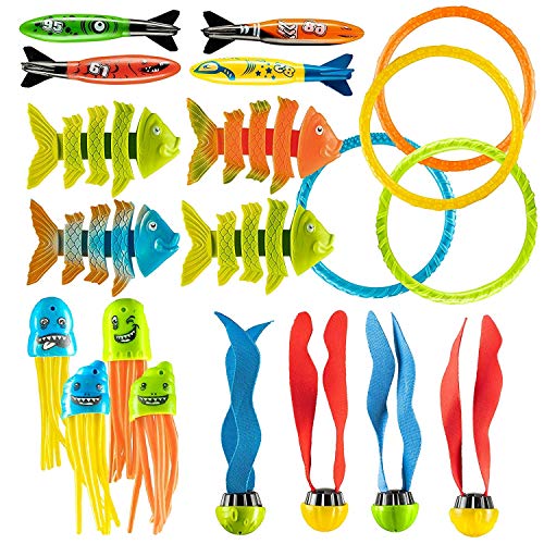 Product Cover Prextex 24 Piece Diving Toy Set Summer Fun Underwater Sinking Swimming Pool Toy for Kids