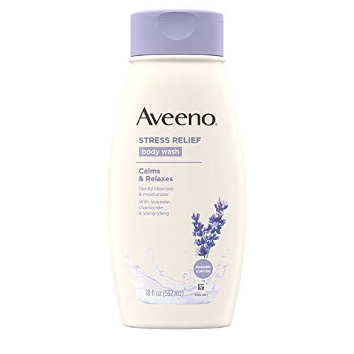 Product Cover Aveeno Stress Relief Body Wash with Soothing Oat, Lavender, Chamomile & Ylang-Ylang Essential Oils, Hypoallergenic, Dye-Free & Soap-Free Calming Body Wash gentle on Sensitive Skin, 18 fl. oz