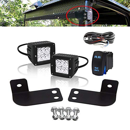 Product Cover DaSen 3 Inch 18W Backup Reverse LED Light w/Wiring kit+Rear Roll Cage Spotlight Mount Bracket Fit Polaris Ranger full size 2013-2019