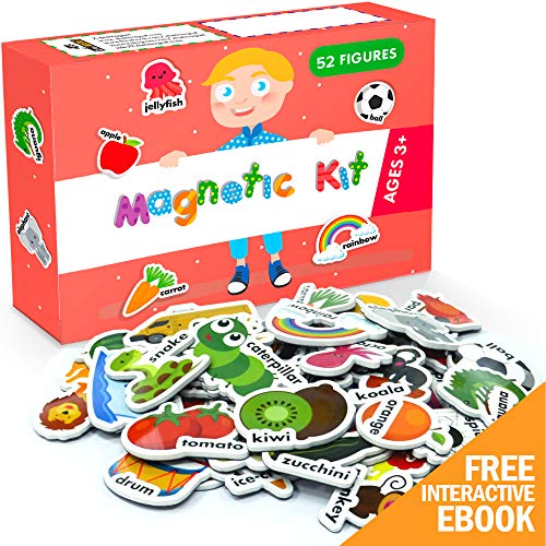Product Cover X-bet MAGNET Foam Magnets for Toddlers - Refrigerator Magnets for Kids - Baby Magnets for Refrigerator and Whiteboard with Zoo and Farm Animals - Educational Magnetic Toys - Ideal for Kids!