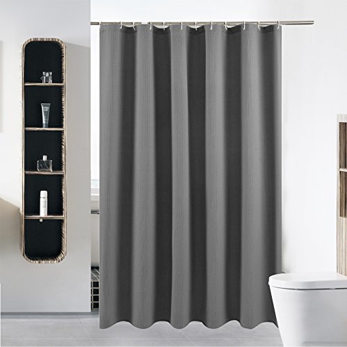 Product Cover S·Lattye Luxury Fabric Shower Curtain Water Repellent Washable Cloth (Hotel Quality, Friendly, Heavy Weight Hem) Plastic Hooks - 72