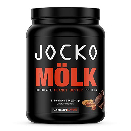 Product Cover Jocko Mölk by Origin Labs - Whey Protein Powder - Whey Isolate Protein Powder - Amino Acids and Probiotics - Chocolate Peanut Butter Protein Powder - 31 Servings - 2 Pounds