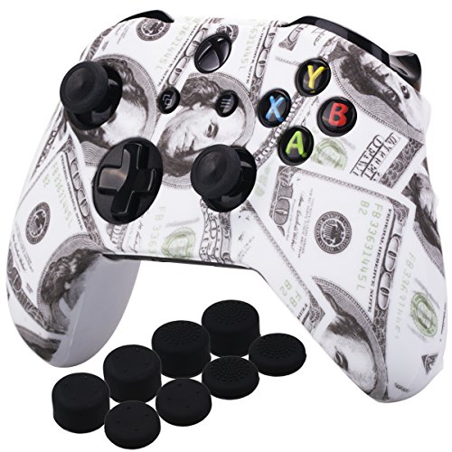 Product Cover YoRHa Printing Rubber Silicone Cover Skin Case for Xbox One S/X Controller x 1(US dollar) With PRO Thumb Grips x 8