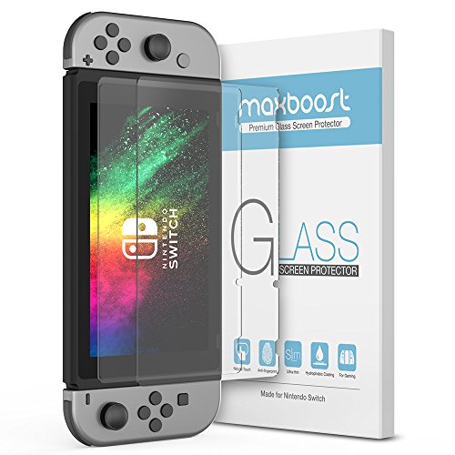 Product Cover [Upgraded] Nintendo Switch Tempered Glass Screen Protector, Maxboost Glass Screen Protector for Nintendo Switch, HD Ultra-Thin Enhanced Tempered Glass (2 Pack)