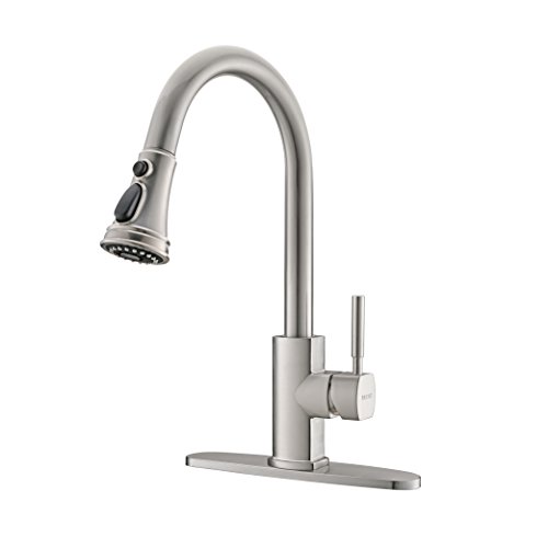 Product Cover PAKING Kitchen Faucet, Kitchen Sink Faucet, Sink Faucet, Brushed Nickel Kitchen Faucets with Pull-down Sprayer, Stainless Steel Bar Kitchen Faucet, Sweep Spray