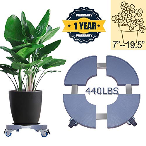 Product Cover Plant Caddy with Wheels Large Plant Caddy Plant Dolly Heavy Duty Rolling Plant Caddy Outdoor Plant Stand Garden Plant Caddy Indoor Plant Dolly 20inch 440lbs Capacity