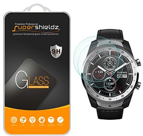 Product Cover (2 Pack) Supershieldz for TicWatch Pro and Ticwatch Pro 4G LTE Tempered Glass Screen Protector, (Full Screen Coverage) Anti Scratch, Bubble Free