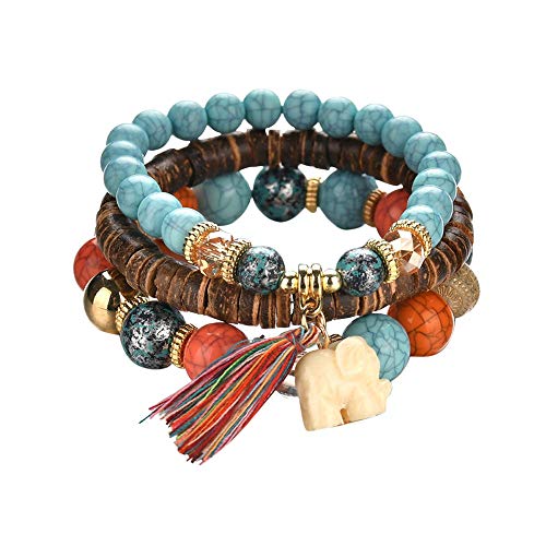 Product Cover Hot Sale! Hongxin Bohemian Wood Beaded Bracelets & Bangles For Women Ethnic Tassel Elephant Multilayer Bracelet Charm Pulseiras Bijoux Candy Color Creative Gift Home Christmas Decor Clearance