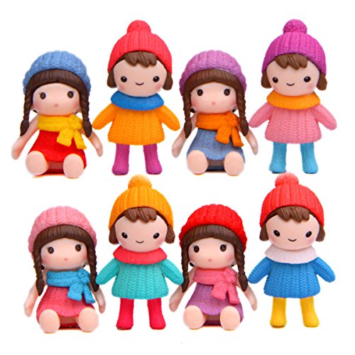 Product Cover 8 Pcs Kawaii Sweater Girls Toys Figurines Playset, Garden Cake Decoration, Cake Topper