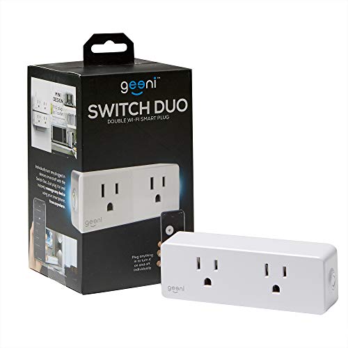 Product Cover Geeni Switch Duo Double Smart Plug, White, 2 Outlets - No Hub Works with Amazon Alexa, Google Assistant & Microsoft Cortana, Requires 2.4 GHz Wi-Fi
