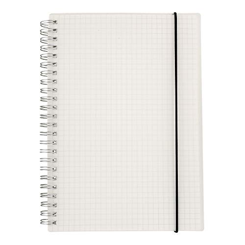 Product Cover HULYTRAAT Hardcover Graph Ruled Spiral Notebook, 5.8 x 8.38 Inches A5, Transparent, 160-Page 80-Sheet Square Grid Journal (AWPPS1)