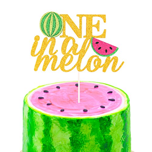 Product Cover One in a Melon Cake Topper 1st Birthday Party Decor Watermelon Themed Kids Party Supplies