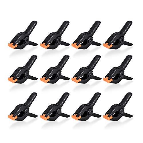 Product Cover UTEBIT 12 Pack Backdrop Clamps Heavy Duty 4 Inch Large Nylon Photography a Clamps Muslin Spring Photo Support Clips for Background Backdrops Stand, Video, Studio, Reflectors