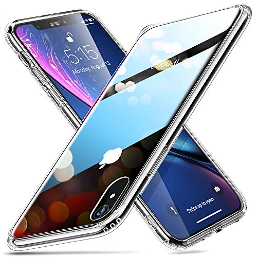 Product Cover ESR Mimic Tempered Glass Case for iPhone XR, 9H Tempered Glass Back Cover [Mimics the Glass Back of the iPhone XR][Scratch-Resistant] + Soft Silicone Bumper [Shock Absorption] for the iPhone XR, Clear