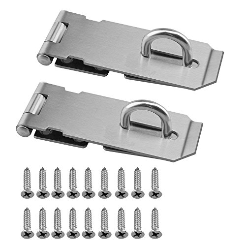 Product Cover RilexAwhile 2PCS Security Padlock Hasp Safety Door Gate Bolt Lock Latches Heavy Duty 304 Stainless Steel Brushed Nickel 4.2