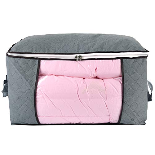 Product Cover Jumbo Zippered Storage Bag for Closet King Comforter, Pillow, Quilt, Bedding, Clothes, Blanket Organizers with Large Clear Window & Carry Handles Space Saver
