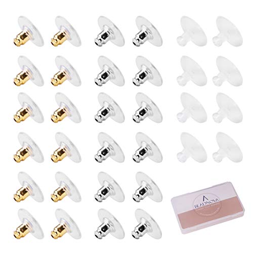 Product Cover BEADNOVA Earring Backs Lifter Replacements for Droopy Ears Bullet Clutch with Pad Disc Plastic Earring Backings Pierced Earring Back for Posts Secure Locking for Heavy Studs Earring Nut Stopper 210pcs