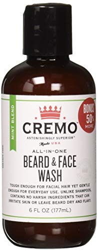 Product Cover Cremo Beard and Face Wash, Mint Blend, 6 Ounce - One Step to an Astonishingly Clean and Perfectly Moisturized Beard