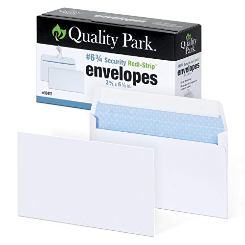 Product Cover Quality Park #6 3/4 Self-Seal Security Envelopes, Security Tint and Pattern, Redi-Strip Closure, 24-lb White Wove, 3-5/8