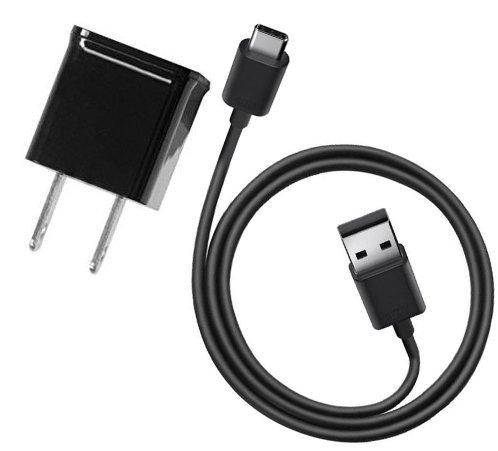 Product Cover Genuine 1.2A BlackBerry KEY2 Compact Wall Charger with Detachable High Power USB Type-C Data Sync Cable! (Black / 110-240v)